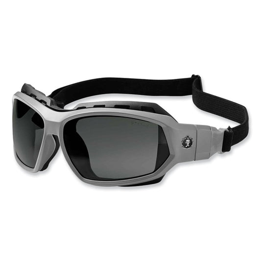 Skullerz Loki Safety Glasses/Goggles, Matte Gray Full Frame, Polarized Smoke Dual Lens