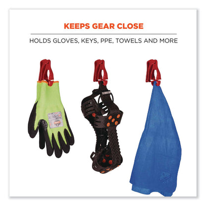 Squids 3405 Belt Clip Glove Clip Holder, 1 x 1 x 6, Acetal Copolymer, Red