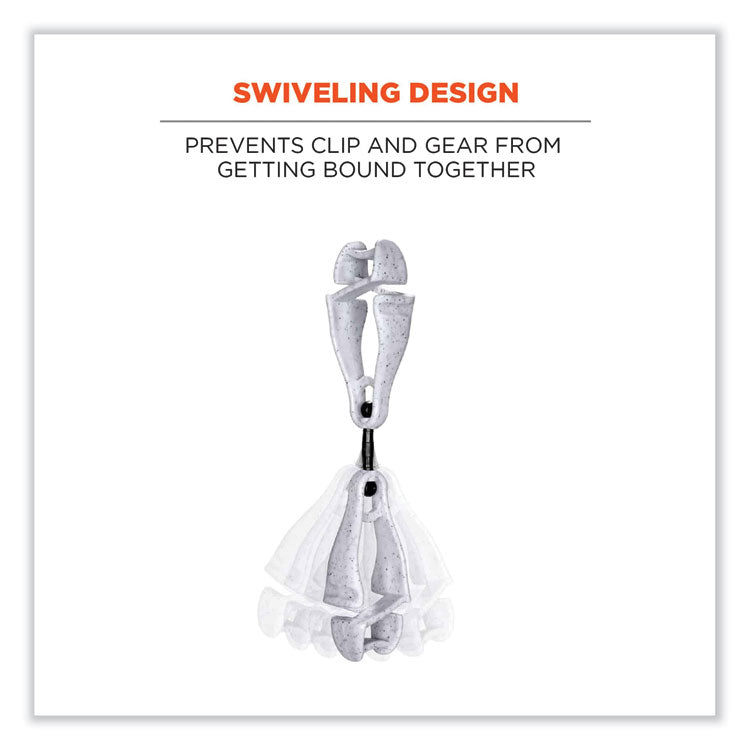 Squids 3420 Dual Clip Swivel Glove Clip Holder, 1 x 0.6 x 5.5, Acetal Copolymer, Granite
