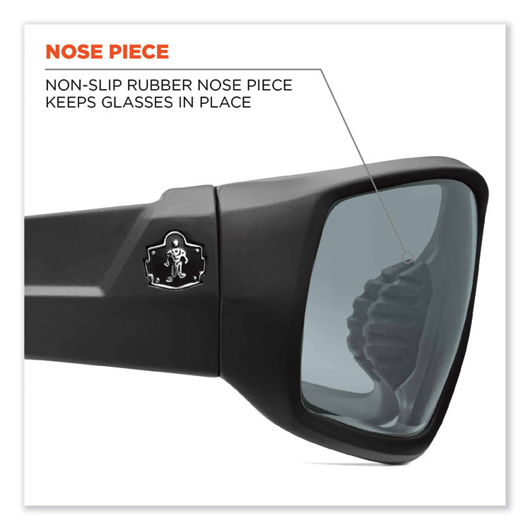 Skullerz Odin Safety Glasses, Black Full Frame, Mirrored Blue Dual Lens