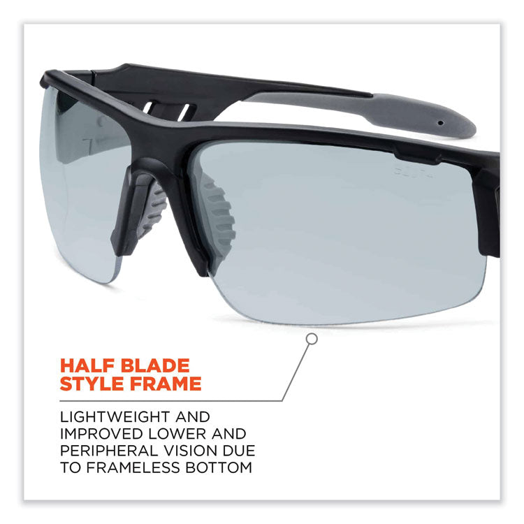 Skullerz Dagr Safety Glasses, Matte Black Half Frame, Clear Single I/O Lens