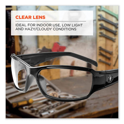 Skullerz Thor Safety Glasses, Black Full Frame, Clear Dual Lens