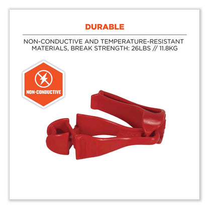 Squids 3405 Belt Clip Glove Clip Holder, 1 x 1 x 6, Acetal Copolymer, Red