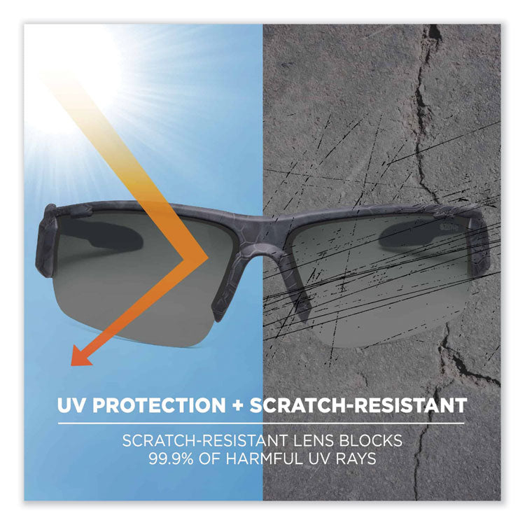 Skullerz Dagr Safety Glasses, Kryptek Highlander Half Frame, Smoke Single Lens