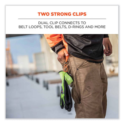 Squids 3420 Dual Clip Swivel Glove Clip Holder, 1 x 0.6 x 5.5, Acetal Copolymer, Red,100/Pack