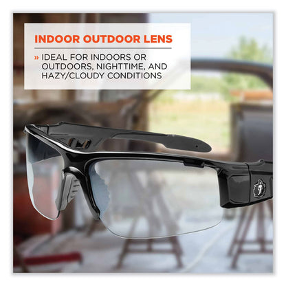Skullerz Dagr Safety Glasses, Black Half Frame, Clear Single I/O Lens
