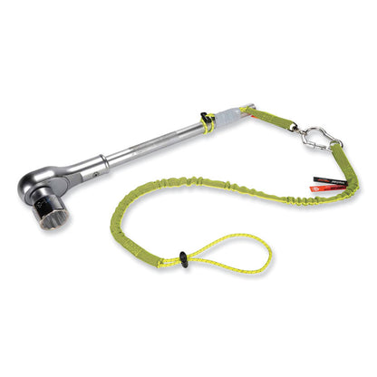 Squids 3100 Lanyard with Aluminum Carabiner + Cinch-Loop, 10 lb Max Working Capacity, 35" to 45" Long, Lime