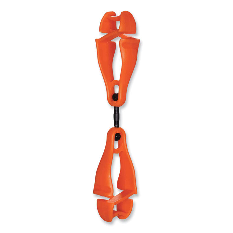 Squids 3420 Dual Clip Swivel Glove Clip Holder, 1 x 0.6 x 5.5, Acetal Copolymer, Orange, 100/Pack