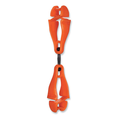 Squids 3420 Dual Clip Swivel Glove Clip Holder, 1 x 0.6 x 5.5, Acetal Copolymer, Orange, 100/Pack