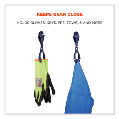 Squids 3400MD Metal Detectable Dual Clip Glove Clip Holder, 1 x 1 x 6.5, Acetal Copolymer, Deep Blue