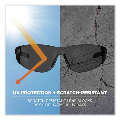 Skullerz Saga Frameless Safety Glasses, Frameless, Smoke Single Lens