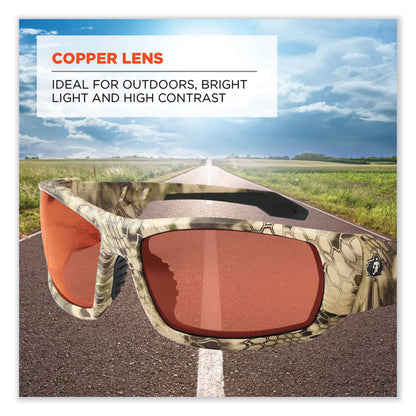 Skullerz Odin Safety Glasses, Kryptek Highlander Full Frame, Copper Dual Lens