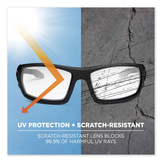 Skullerz Odin Safety Glasses, Fog-Off Technology, Matte Black Full Frame, Clear Dual Lens