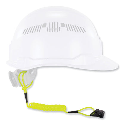 Squids 3158 Coiled Lanyard with Clamp, 2 lb Max Working Capacity, 12" to 48" Long, Lime