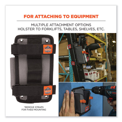 Squids 5543 Handheld Barcode Scanner Mount Holder with Fastener Straps, 2 Compartments, 3.5 x 1.5 x 6.3, Gray