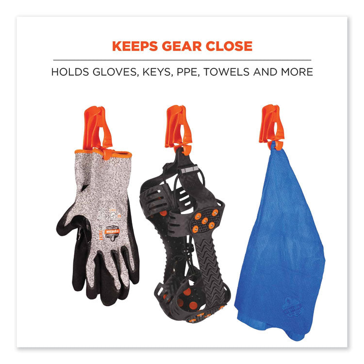 Squids 3405 Belt Clip Glove Clip Holder, 1 x 1 x 6, Acetal Copolymer, Orange