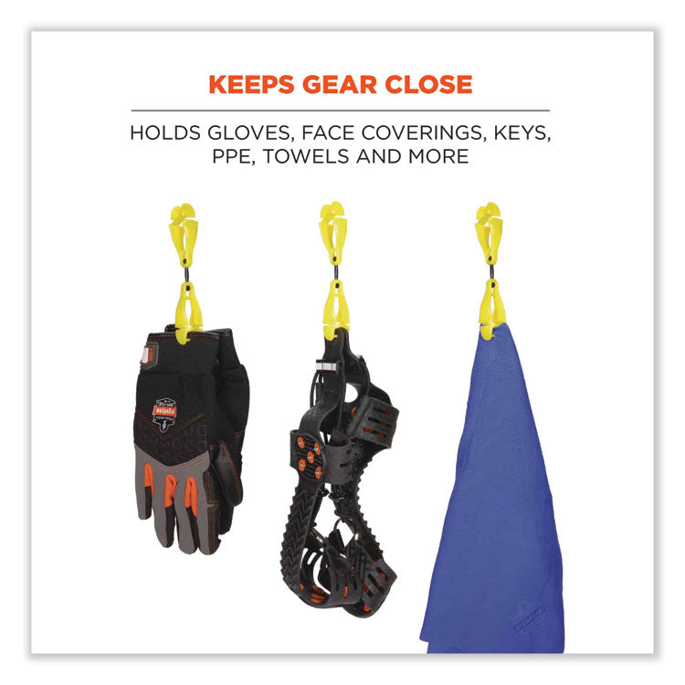 Squids 3420 Dual Clip Swivel Glove Clip Holder, 1 x 0.6 x 5.5, Acetal Copolymer, Lime