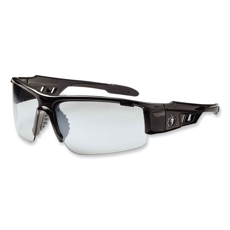 Skullerz Dagr Safety Glasses, Black Half Frame, Clear Single I/O Lens