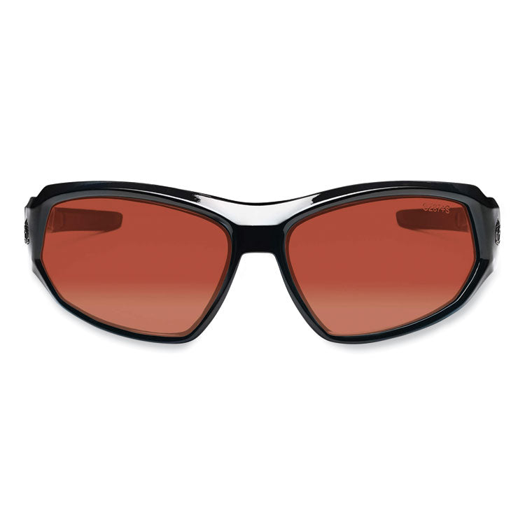 Skullerz Loki Safety Glasses/Goggles, Black Full Frame, Polarized Copper Dual Lens