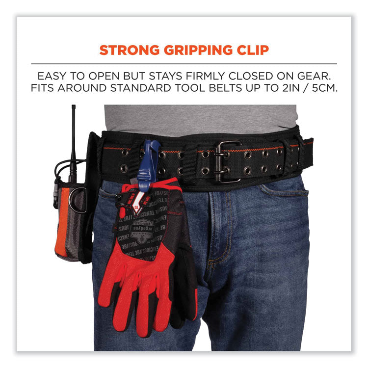 Squids 3405MD Metal Detectable Belt Clip Glove Clip Holder, 1 x 1 x 6, Acetal Copolymer, Deep Blue