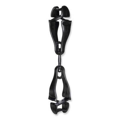 Squids 3420 Dual Clip Swivel Glove Clip Holder, 1 x 0.6 x 5.5, Acetal Copolymer, Black, 100/Pack