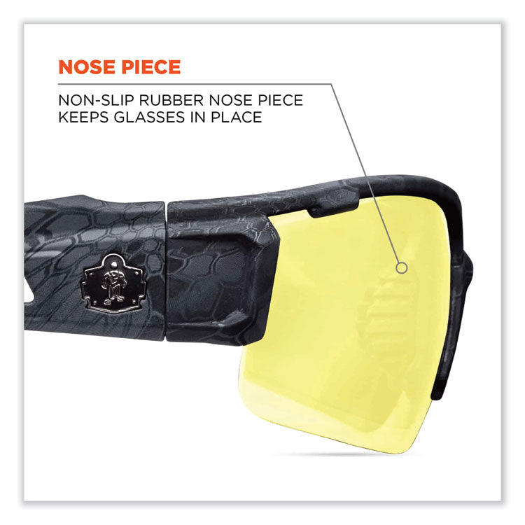 Skullerz Dagr Safety Glasses, Black Half Frame, Yellow Single Lens