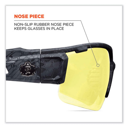 Skullerz Dagr Safety Glasses, Black Half Frame, Yellow Single Lens
