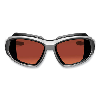 Skullerz Loki Safety Glasses/Goggles, Matte Gray Full Frame, Polarized Copper Dual Lens