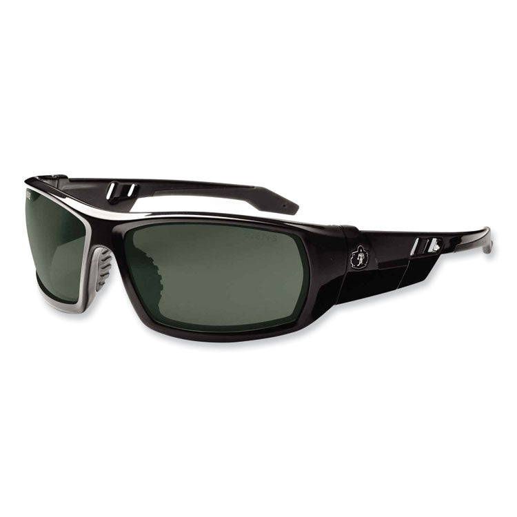 Skullerz Odin Safety Glasses, Black Full Frame, Polarized G15 Green Shade 3 VLT Dual Lens