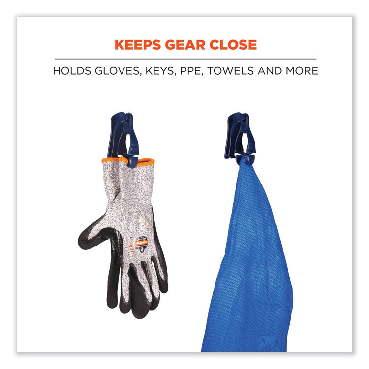 Squids 3405MD Metal Detectable Belt Clip Glove Clip Holder, 1 x 1 x 6, Acetal Copolymer, Deep Blue
