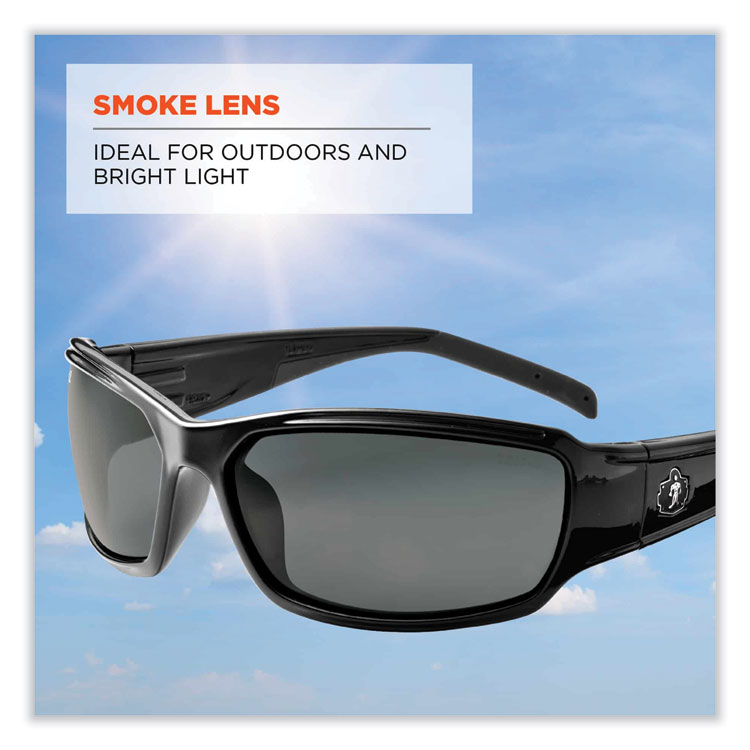 Skullerz Thor Safety Glasses, Black Full Frame, Smoke Dual Lens