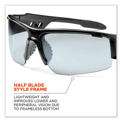 Skullerz Dagr Safety Glasses, Black Half Frame, Clear Single Anti-Fog I/O Lens