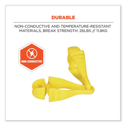 Squids 3400 Dual Clip Glove Clip Holder, 1 x 1 x 6.5, Acetal Copolymer, Lime