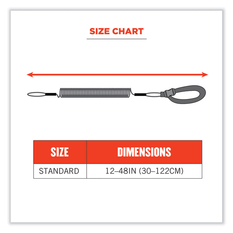 Squids 3157 Coiled Lanyard with Buckle, 2 lb Max Working Capacity, 12" to 48" Long, Lime