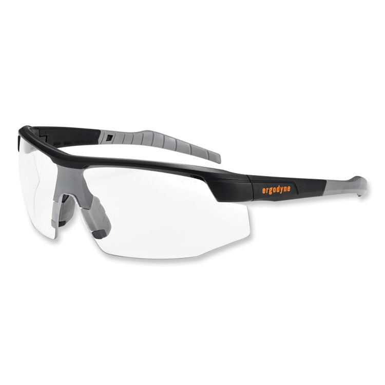Skullerz Skoll Safety Glasses, Fog-Off Technology, Matte Black Half Frame, Clear Single Lens