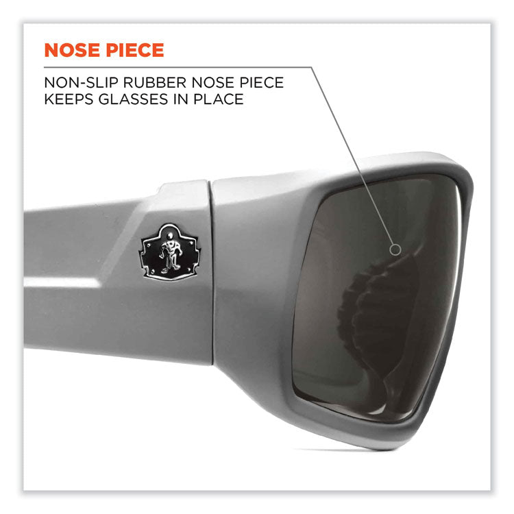 Skullerz Odin Safety Glasses, White Full Frame, Polarized Smoke Dual Lens