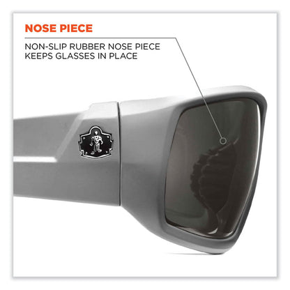 Skullerz Odin Safety Glasses, White Full Frame, Polarized Smoke Dual Lens