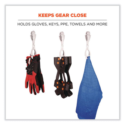 Squids 3400 Dual Clip Glove Clip Holder, 1 x 1 x 6.5, Acetal Copolymer, Granite, 100/Pack