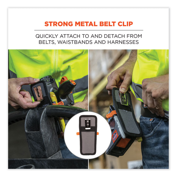 Squids 5541 Handheld Barcode Scanner Holster with Belt Clip, 2 Compartments, 2.75 x 3.5 x 7.3, Polyester,Gray