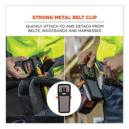 Squids 5541 Handheld Barcode Scanner Holster with Belt Clip, 2 Compartments, 2.75 x 3.5 x 7.3, Polyester,Gray