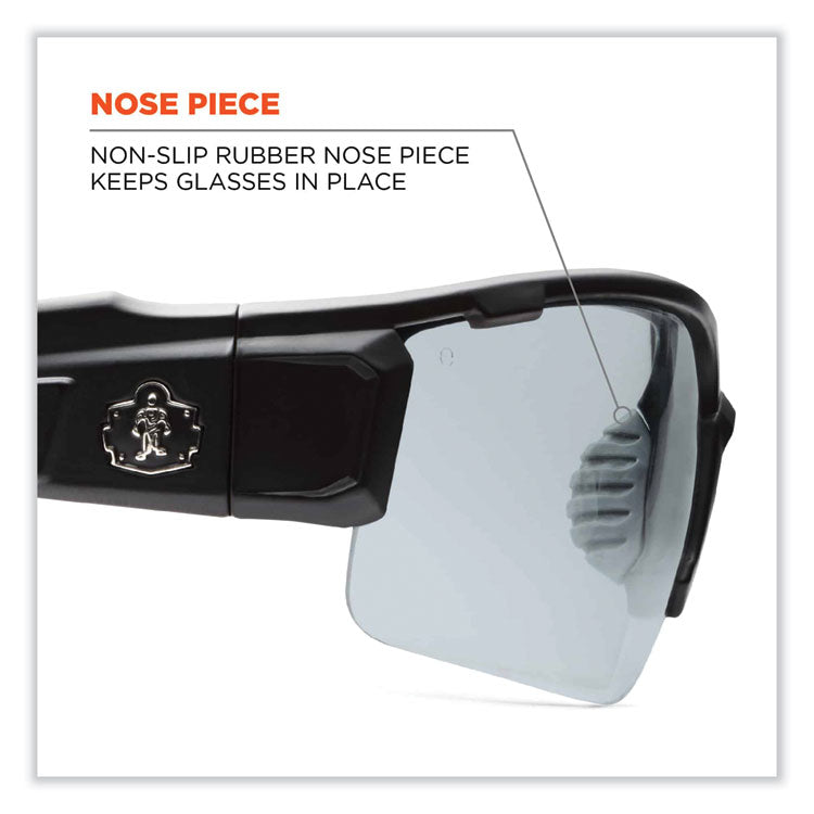 Skullerz Dagr Safety Glasses, Black Half Frame, Clear Single I/O Lens
