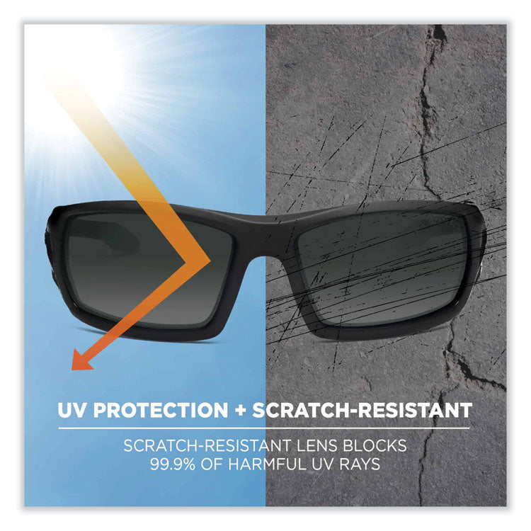 Skullerz Odin Safety Glasses, Fog-Off Technology, Matte Black Full Frame, Smoke Dual Lens