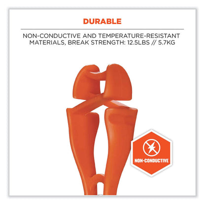 Squids 3420 Dual Clip Swivel Glove Clip Holder, 1 x 0.6 x 5.5, Acetal Copolymer, Orange