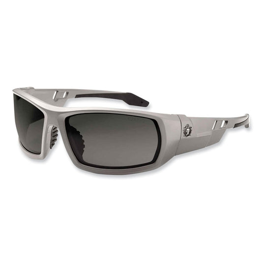 Skullerz Odin Safety Glasses, Matte Gray Full Frame, Polarized Smoke Dual Lens