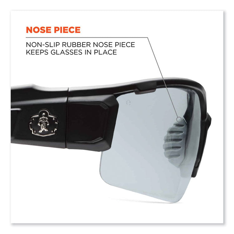 Skullerz Dagr Safety Glasses, Matte Black Half Frame, Clear Single Anti-Fog I/O Lens