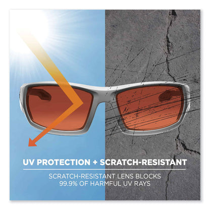 Skullerz Odin Safety Glasses, Matte Gray Full Frame, Polarized Copper Dual Lens