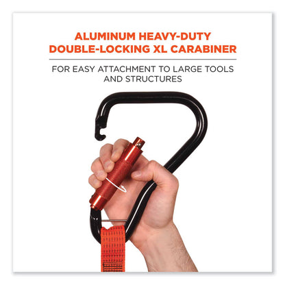 Squids 3149 Tool Lanyard with XL + Swivel Carabiners, 80 lb Max Work Capacity, 76" Long, Orange/Black