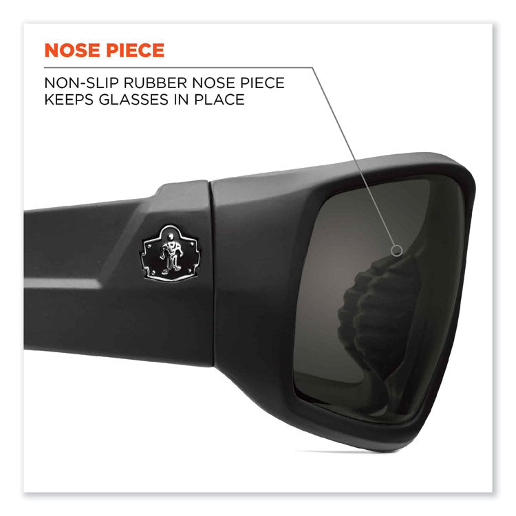 Skullerz Odin Safety Glasses, Matte Black Full Frame, Polarized Smoke Dual Lens
