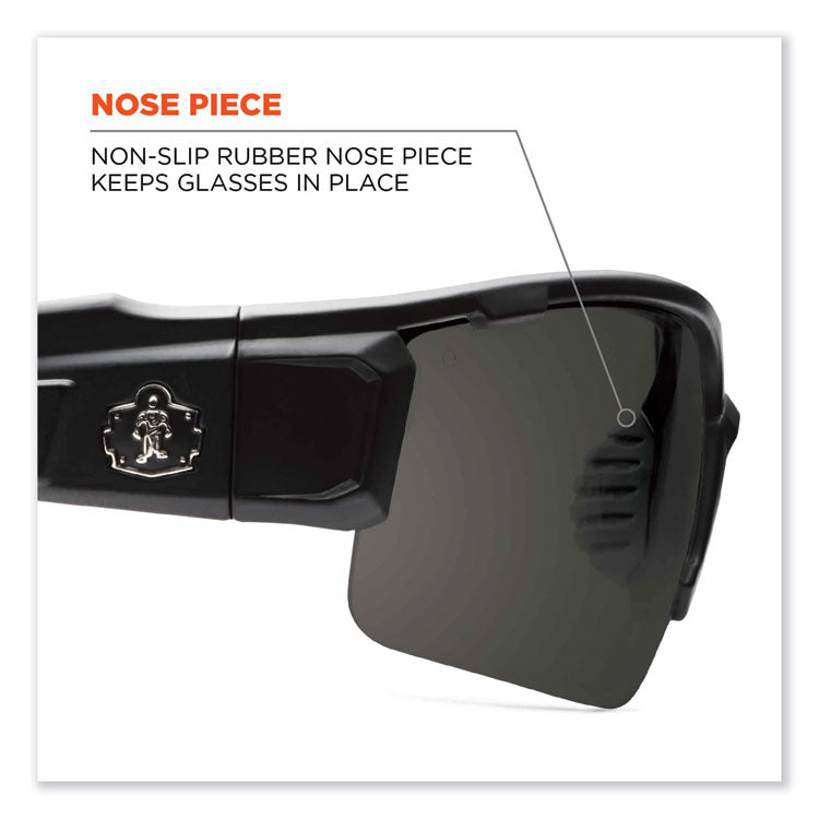 Skullerz Dagr Safety Glasses, Black Half Frame, Mirrored Blue Single Lens