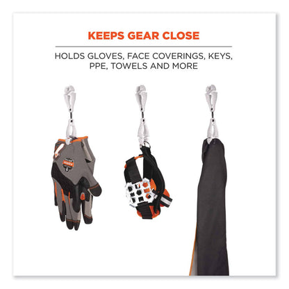 Squids 3420 Dual Clip Swivel Glove Clip Holder, 1 x 0.6 x 5.5, Acetal Copolymer, Granite
